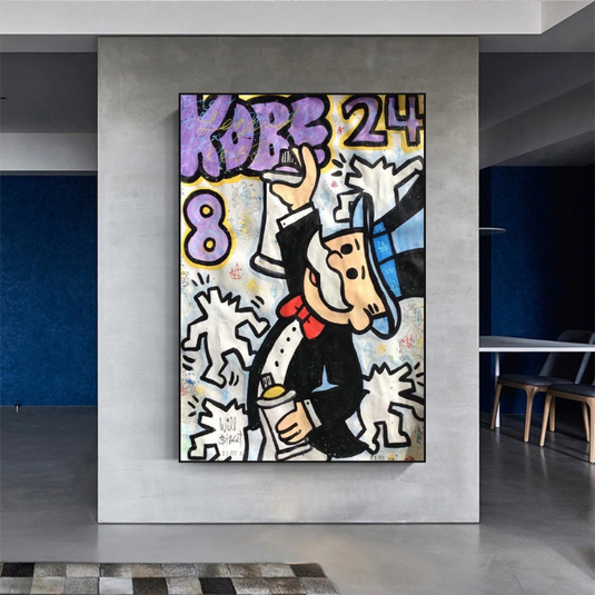 Kobe: Mr Monopoly Canvas Wall Art ‚Äì Exclusive Design-GraffitiWallArt