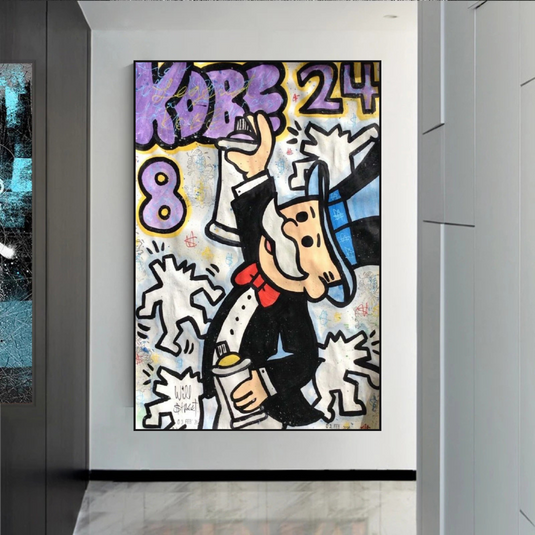 Kobe: Mr Monopoly Canvas Wall Art ‚Äì Exclusive Design-GraffitiWallArt