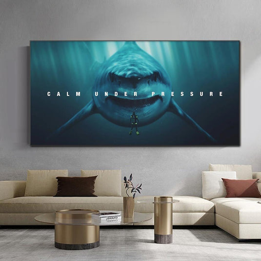 Large Size Animal Shark Canvas Wall Art-GraffitiWallArt