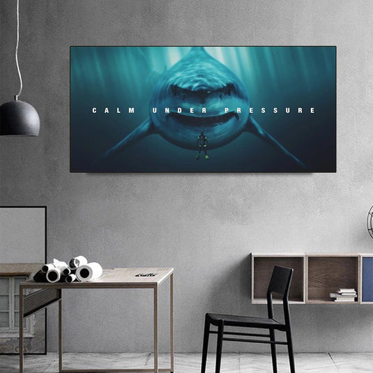 Large Size Animal Shark Canvas Wall Art-GraffitiWallArt