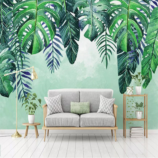 Leafs Fallen Wallpaper Mural - Beautiful and Natural Designs-GraffitiWallArt