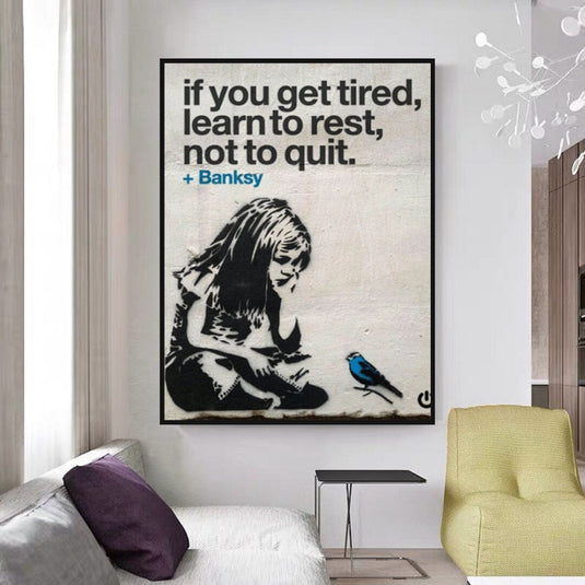 Learn to Rest Canvas Wall Art - Discover Banksy-GraffitiWallArt