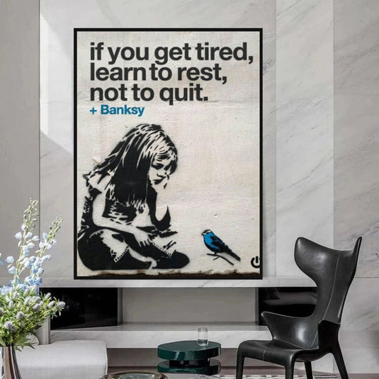 Learn to Rest Canvas Wall Art - Discover Banksy-GraffitiWallArt