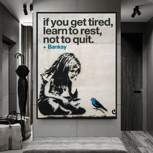 Learn to Rest Canvas Wall Art - Discover Banksy-GraffitiWallArt