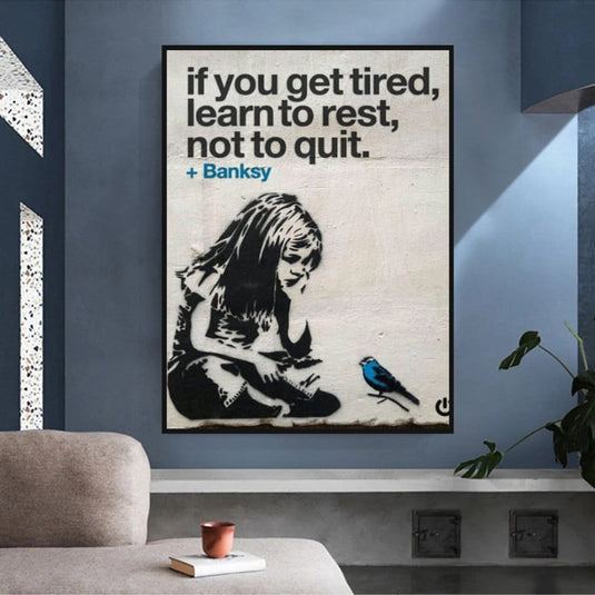 Learn to Rest Canvas Wall Art - Discover Banksy-GraffitiWallArt