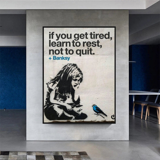 Learn to Rest Canvas Wall Art - Discover Banksy-GraffitiWallArt