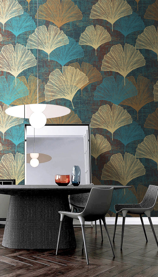 Leaves Texture Bliss Wallpaper Mural-GraffitiWallArt