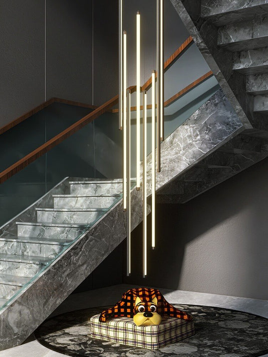 LED Bars Staircase Chandelier: Illuminate Your Space-GraffitiWallArt