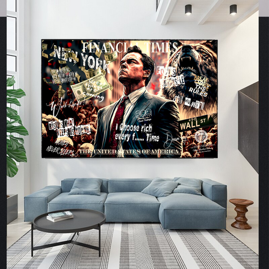 Leonardo DiCaprio - Wolf of Wall Street Canvas Wall Art-GraffitiWallArt