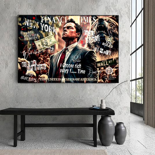 Leonardo DiCaprio - Wolf of Wall Street Canvas Wall Art-GraffitiWallArt