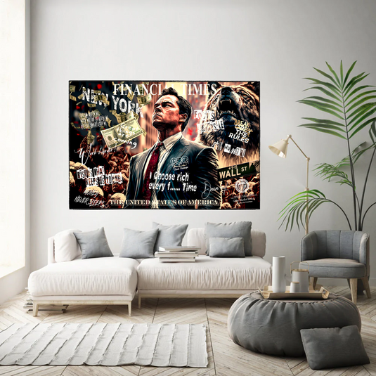 Leonardo DiCaprio - Wolf of Wall Street Canvas Wall Art-GraffitiWallArt