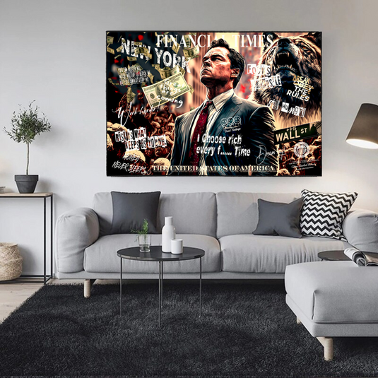 Leonardo DiCaprio - Wolf of Wall Street Canvas Wall Art-GraffitiWallArt