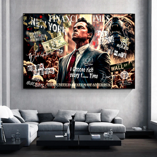 Leonardo DiCaprio - Wolf of Wall Street Canvas Wall Art-GraffitiWallArt