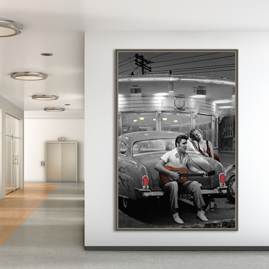 Let's Ride Together: Elvis and Marilyn Canvas Wall Art-GraffitiWallArt