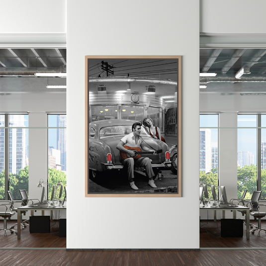 Let's Ride Together: Elvis and Marilyn Canvas Wall Art-GraffitiWallArt