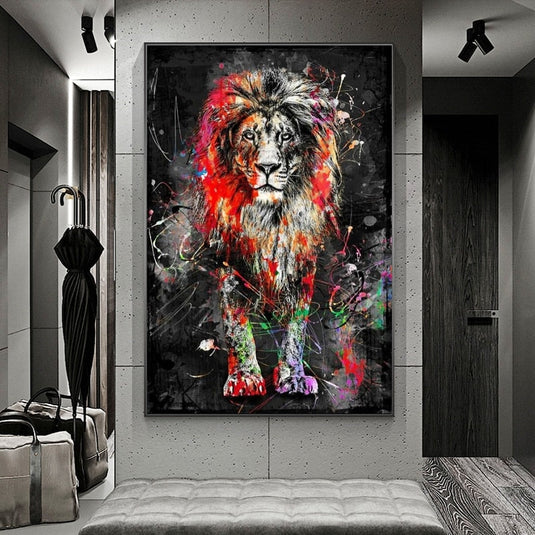 Lions Kingdom Canvas Wall Art-GraffitiWallArt