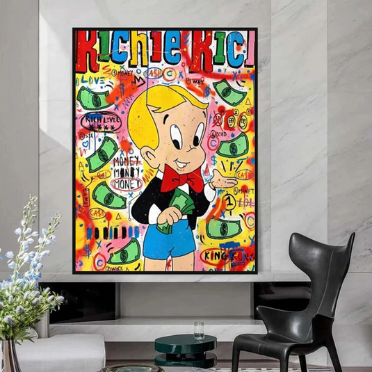 Little Monopoly Money Rain Canvas Painting Street Graffiti Art Pop Rich Money Poster Print Wall Art Picture For Living Room-GraffitiWallArt