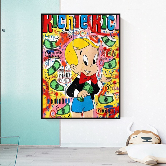 Little Monopoly Money Rain Canvas Painting Street Graffiti Art Pop Rich Money Poster Print Wall Art Picture For Living Room-GraffitiWallArt