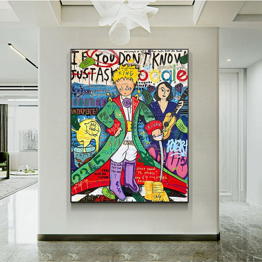 Little Prince Pop Art Canvas Wall Art - Graffiti Print for Home Decor-GraffitiWallArt