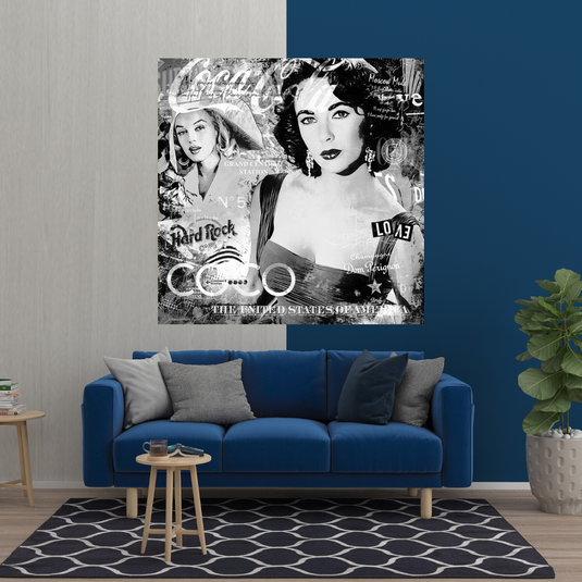 Liz Taylor and Marilyn Coco Milano Canvas Wall Art-GraffitiWallArt