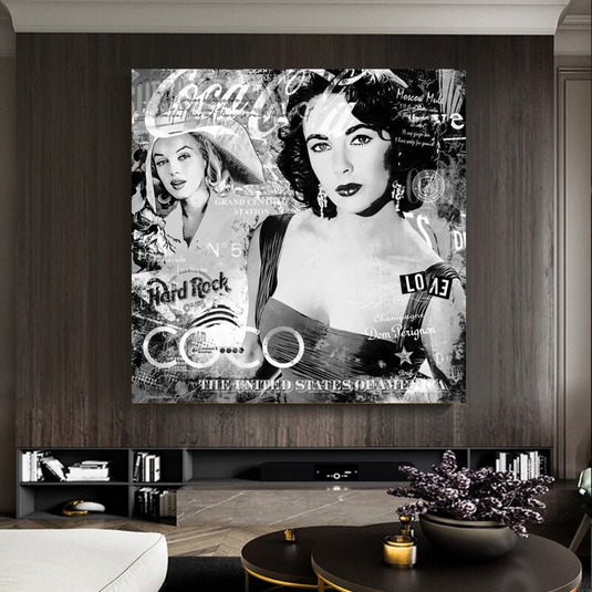 Liz Taylor and Marilyn Coco Milano Canvas Wall Art-GraffitiWallArt