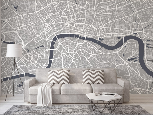 London Map Wallpaper Murals-GraffitiWallArt