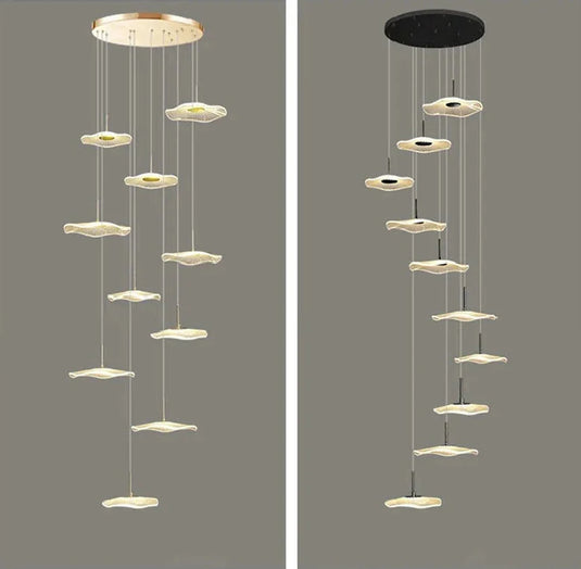 Lotus Leaf Chandelier: Elegant Lighting for Your Space-GraffitiWallArt