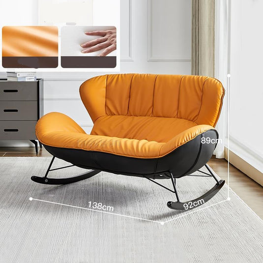 Lounge Rocking Chair - Leather Rocking Chair-GraffitiWallArt