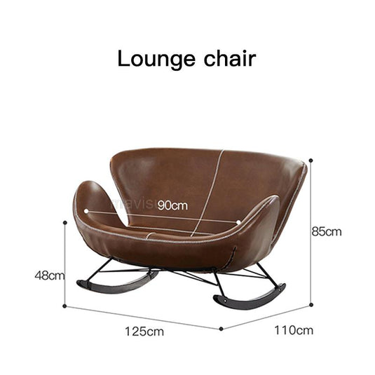 Lounge Rocking Chair - Leather Rocking Chair-GraffitiWallArt