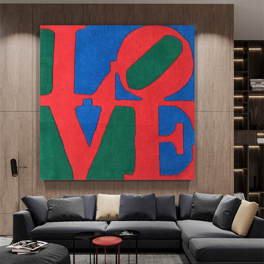 Love Abstract Canvas Wall Art-GraffitiWallArt