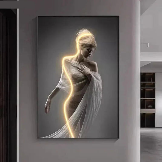 Luminous LED Girl Abstract Art Wall Lamp-GraffitiWallArt