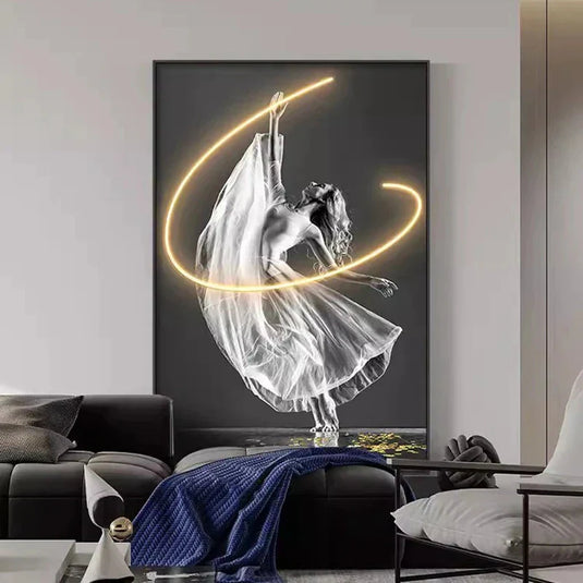 Luminous LED Girl Abstract Art Wall Lamp-GraffitiWallArt