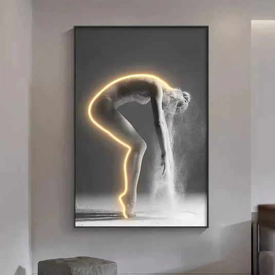 Luminous LED Girl Abstract Art Wall Lamp-GraffitiWallArt