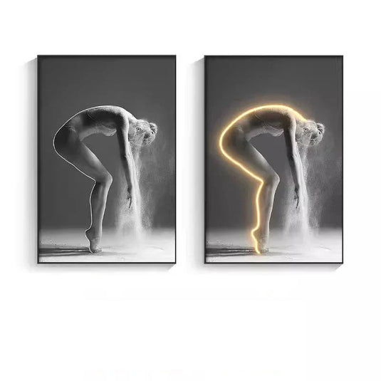 Luminous LED Girl Abstract Art Wall Lamp-GraffitiWallArt