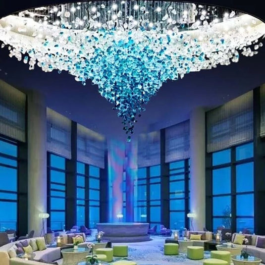 Luxury Crystal Stones LED Ceiling Chandelier-GraffitiWallArt