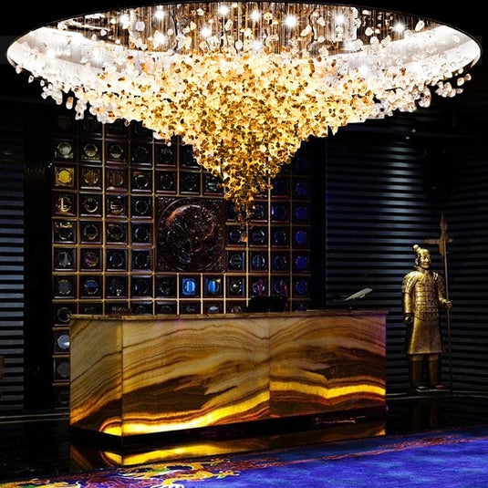 Luxury Crystal Stones LED Ceiling Chandelier-GraffitiWallArt