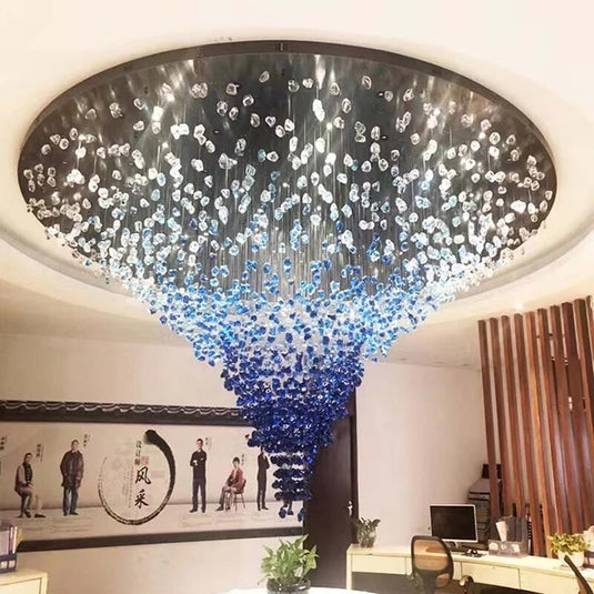 Luxury Crystal Stones LED Ceiling Chandelier-GraffitiWallArt