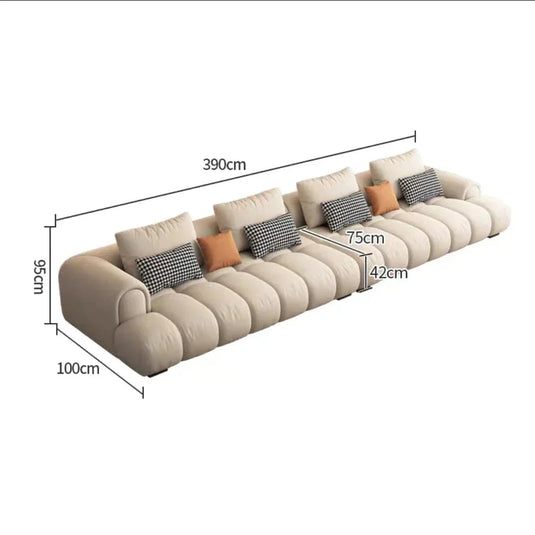 Luxury Sectional Calf Leather Sofa Cama Chaise Sofa Set-GraffitiWallArt