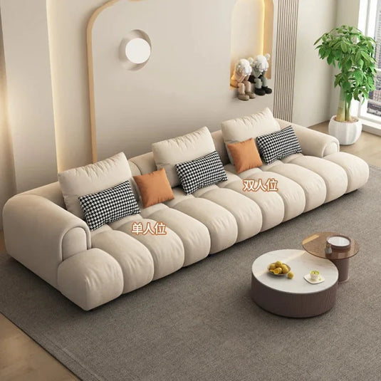 Luxury Sectional Calf Leather Sofa Cama Chaise Sofa Set-GraffitiWallArt