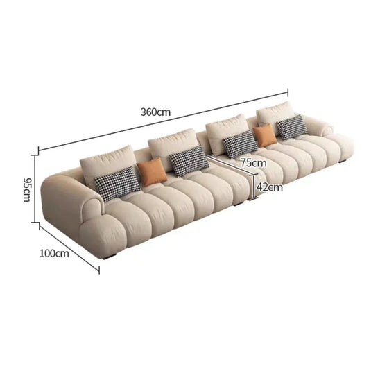 Luxury Sectional Calf Leather Sofa Cama Chaise Sofa Set-GraffitiWallArt