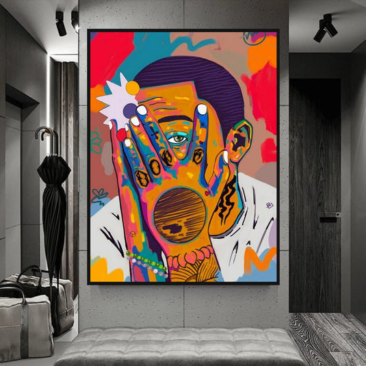 Mac Miller Singer Graffiti Hip Hop Canvas Wall Art-GraffitiWallArt