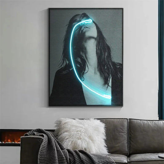 Blindness Girl Neon Wall Art – A Striking Blend of Art and Light