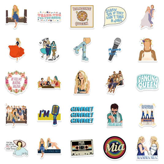 Mamma Mia Movie Stickers Pack-GraffitiWallArt