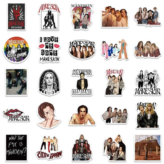 Maneskin Rock Band Stickers - Famous Bundle Waterproof-GraffitiWallArt