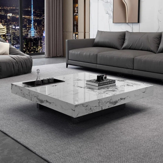 Marble Gloss Coffee Table-GraffitiWallArt