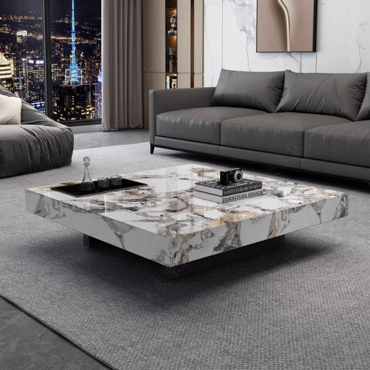 Marble Gloss Coffee Table-GraffitiWallArt