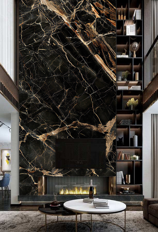 Marble Wallpaper Murals - Black Beauty Stone-GraffitiWallArt