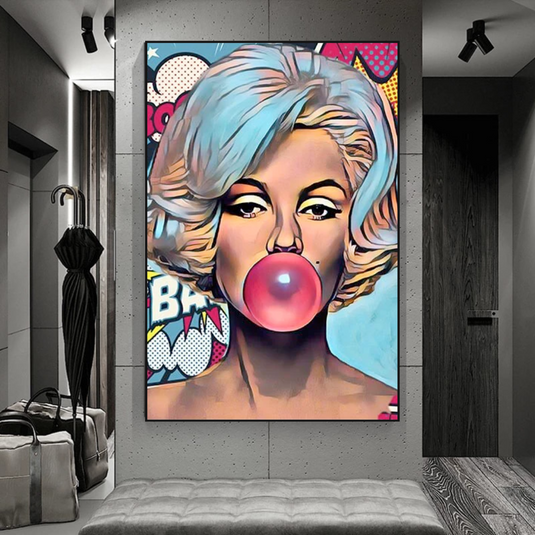 Marilyn Bubble Gum Canvas Wall Art – Find the Perfect Piece-GraffitiWallArt