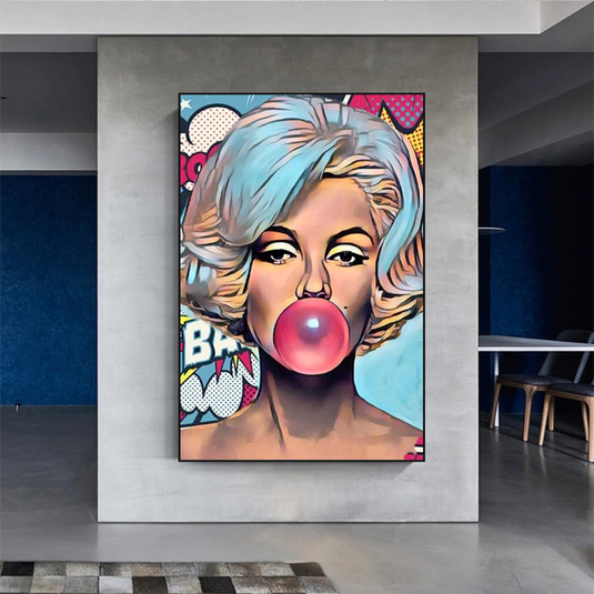 Marilyn Bubble Gum Canvas Wall Art – Find the Perfect Piece-GraffitiWallArt