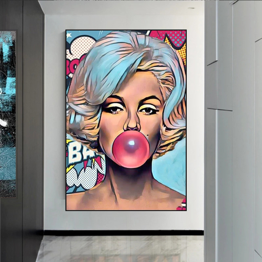 Marilyn Bubble Gum Canvas Wall Art – Find the Perfect Piece-GraffitiWallArt